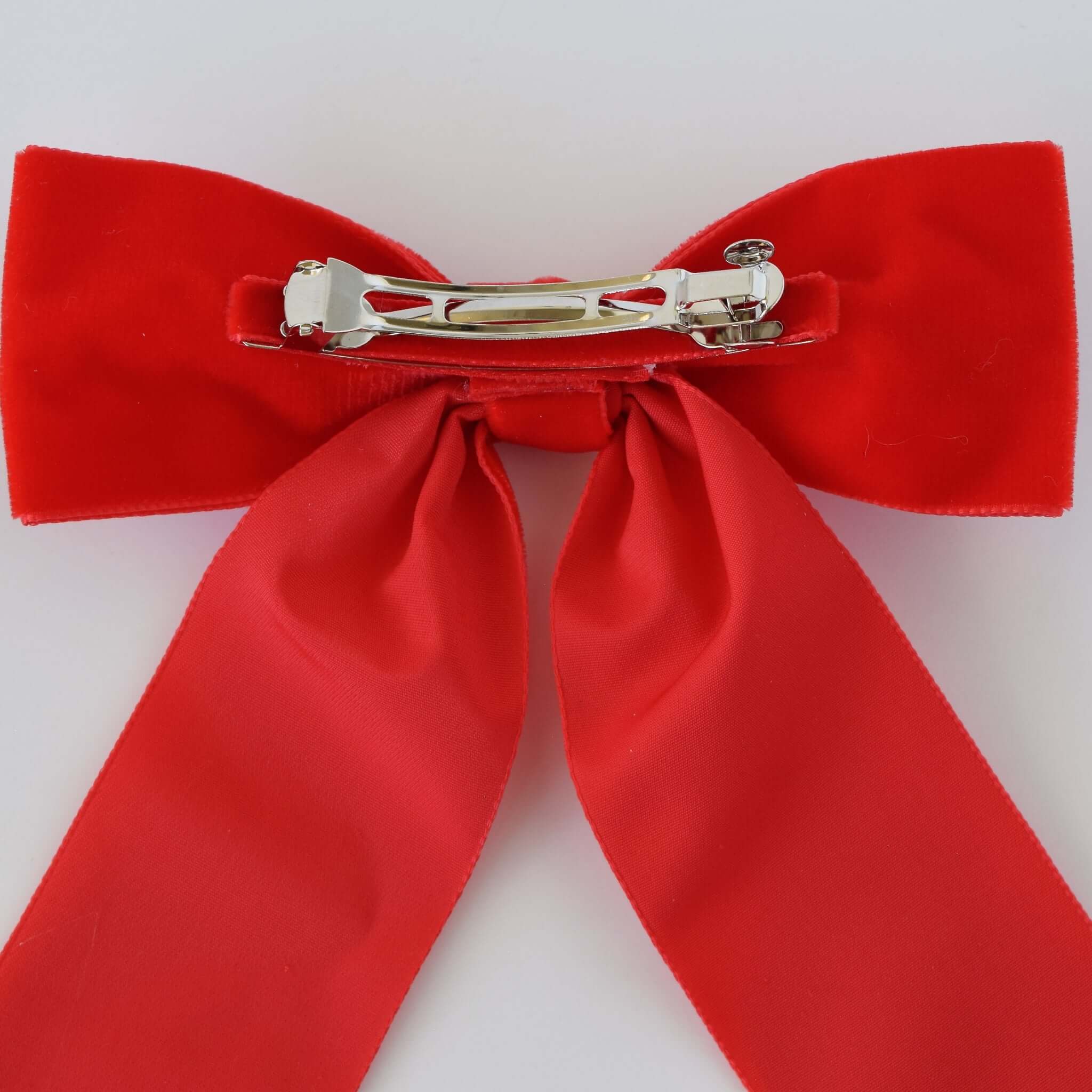 Zoe Velvet Bow Red