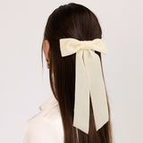 ivory womens velvet hair bow long tails half up hairstyle