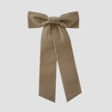 Zoe velvet hair bow in taupe brown