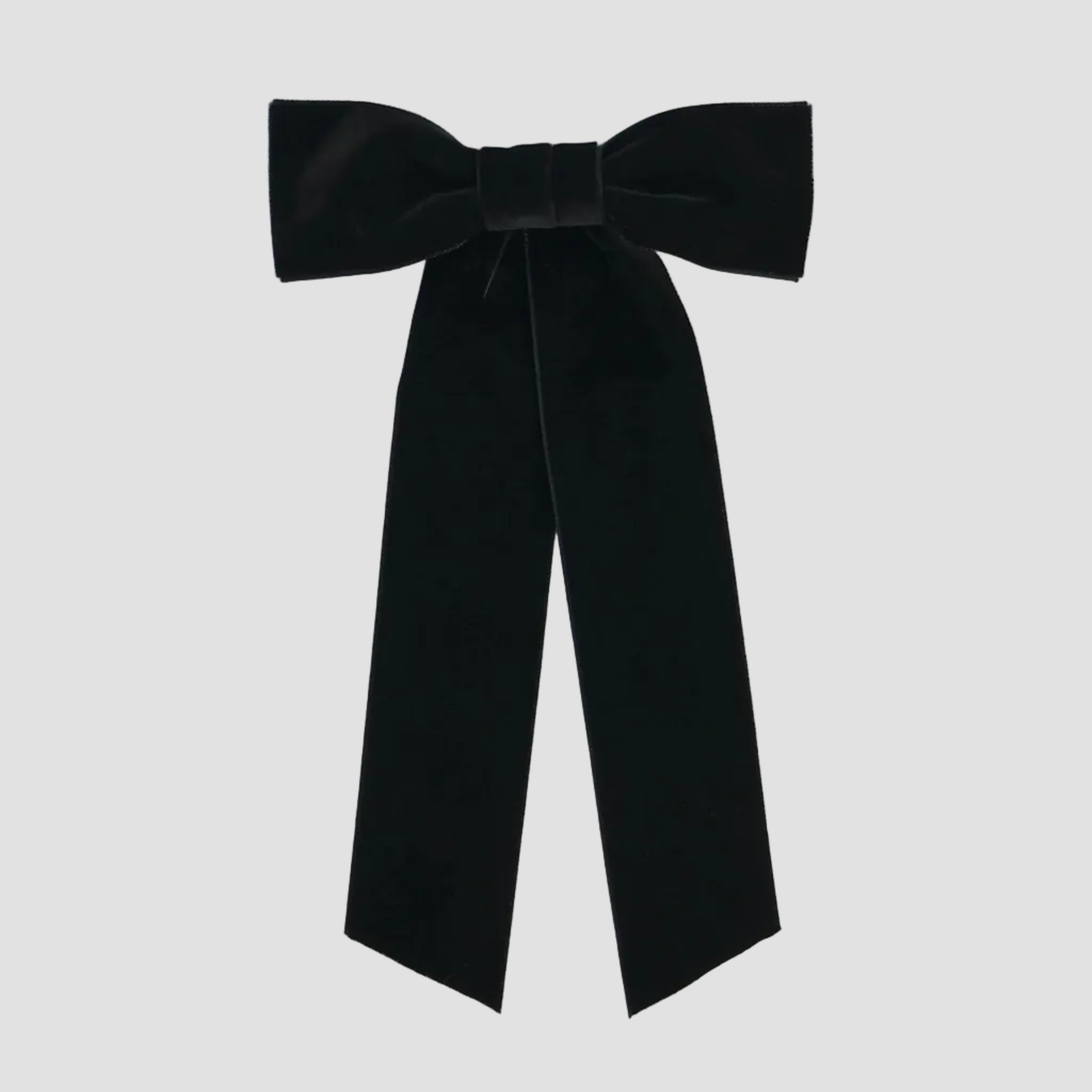 black womens velvet hair bow long tail style