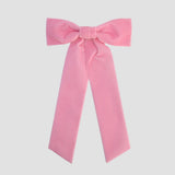 blush pink womens velvet hair bow long tail style