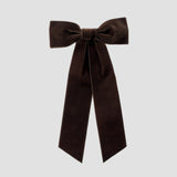 Zoe velvet hair bow in brown