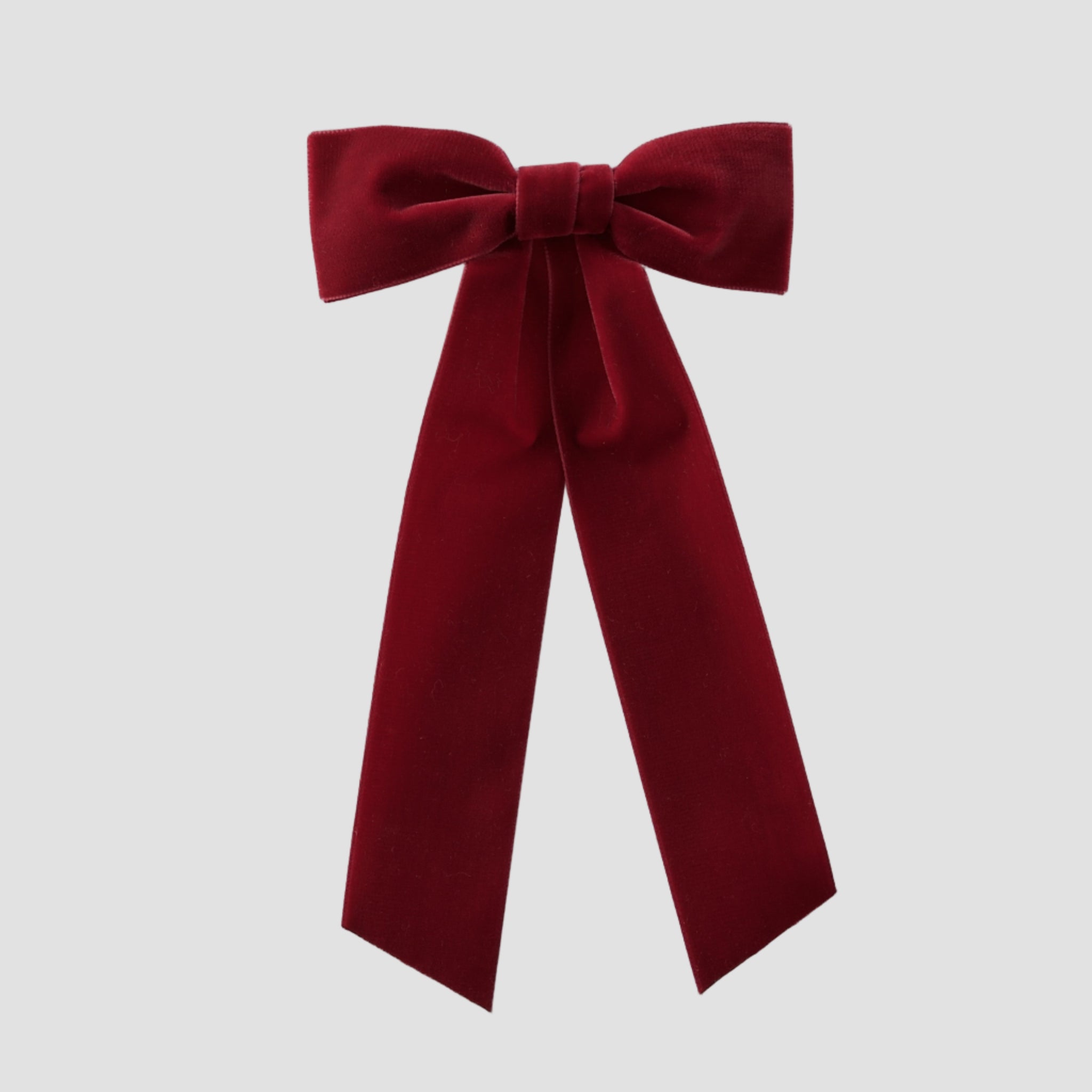 Zoe velvet hair bow in burgundy red