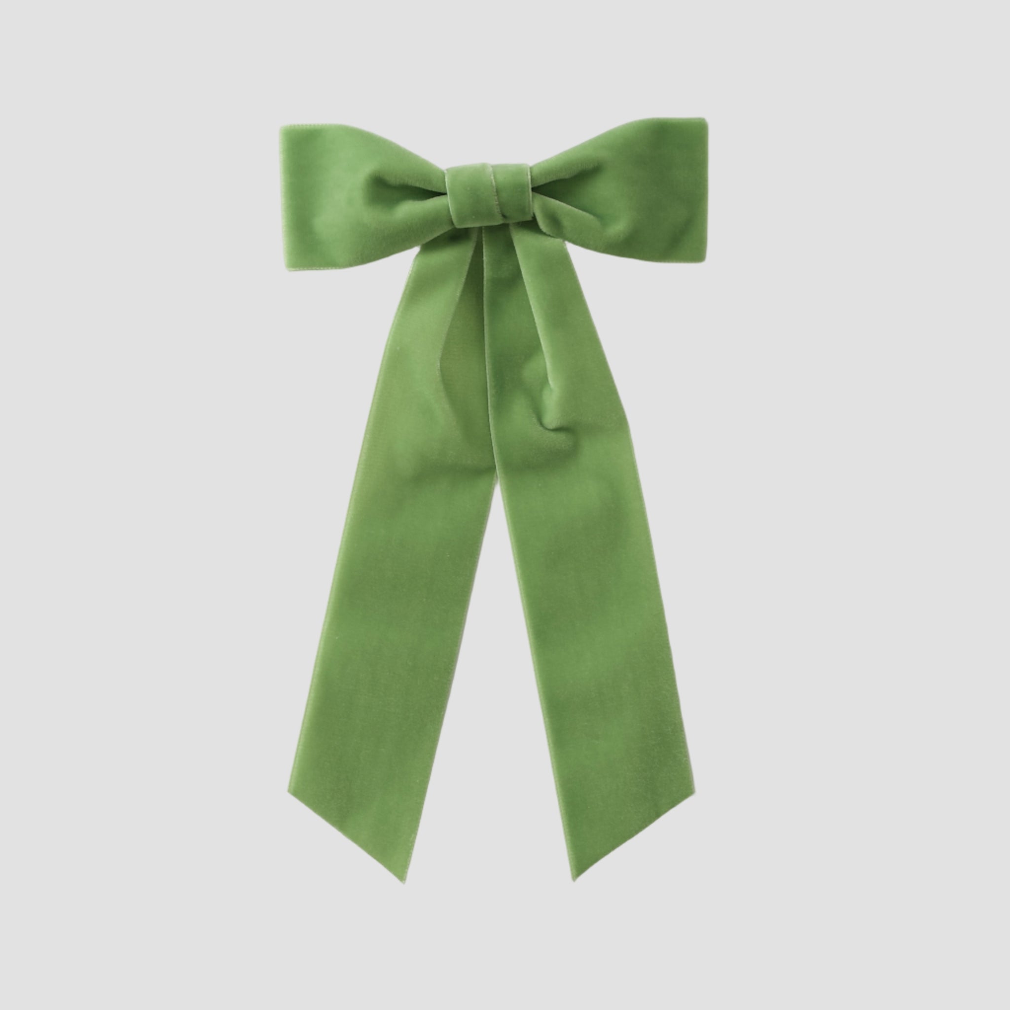 Zoe velvet hair bow in celery green
