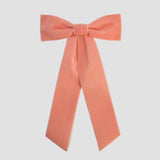coral womens velvet hair bow long tail style