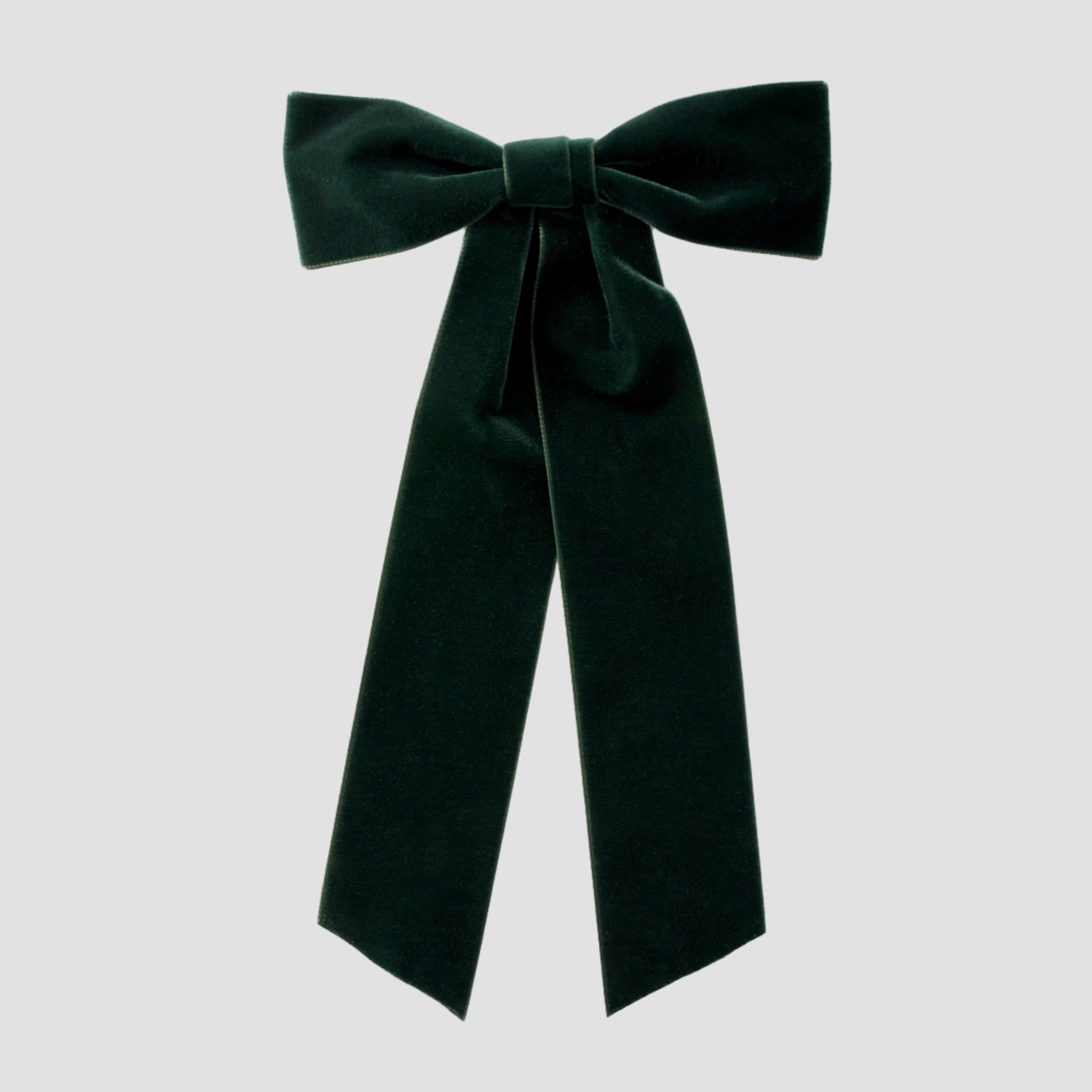 Zoe velvet hair bow in forest green.