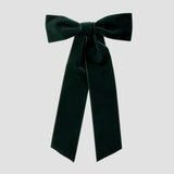 Zoe velvet hair bow in forest green.