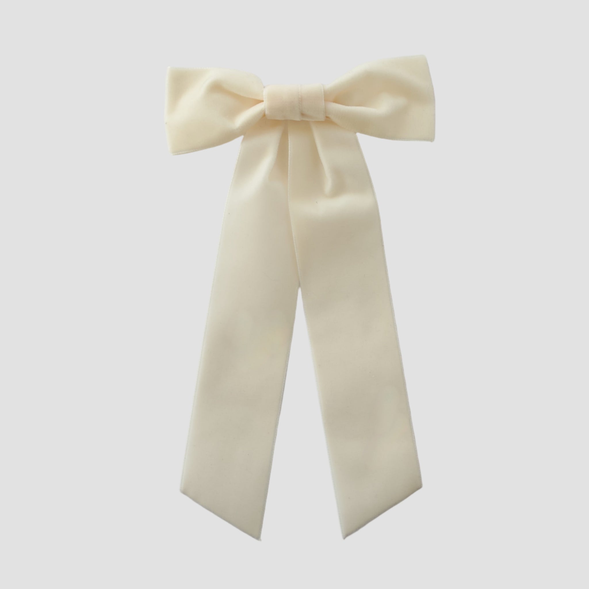 Zoe velvet hair bow in ivory