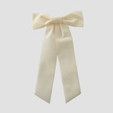 Zoe velvet hair bow in ivory