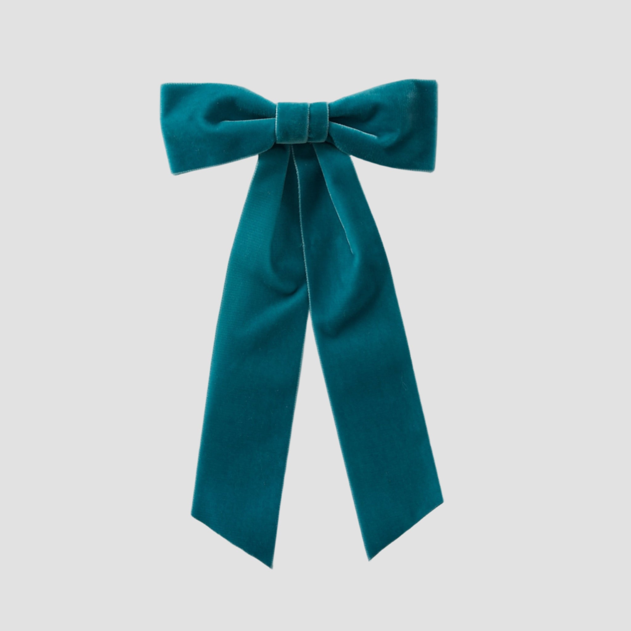 Zoe velvet hair bow in jade green