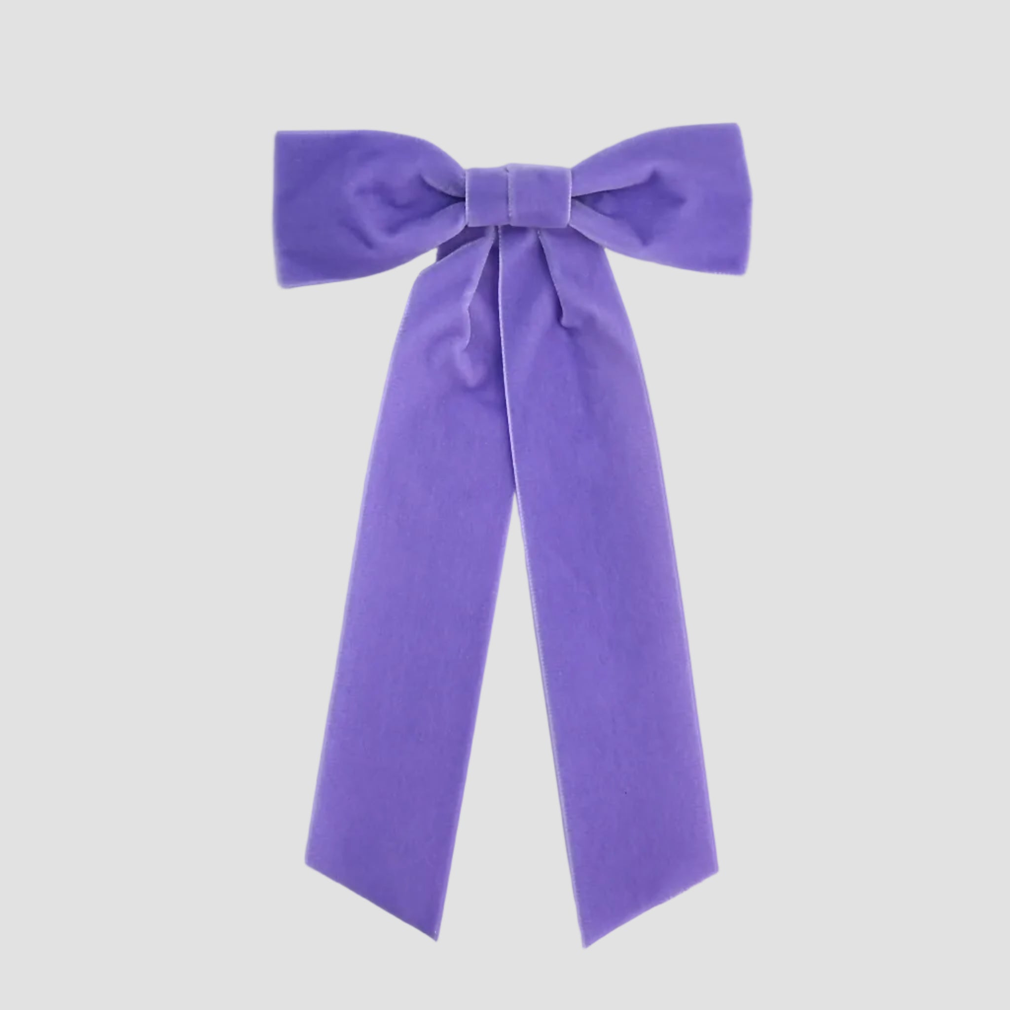 lavender womens velvet hair bow long tail style