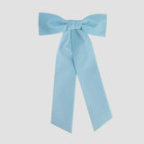 light blue womens velvet hair bow long tail style