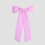 light pink womens velvet hair bow long tail style