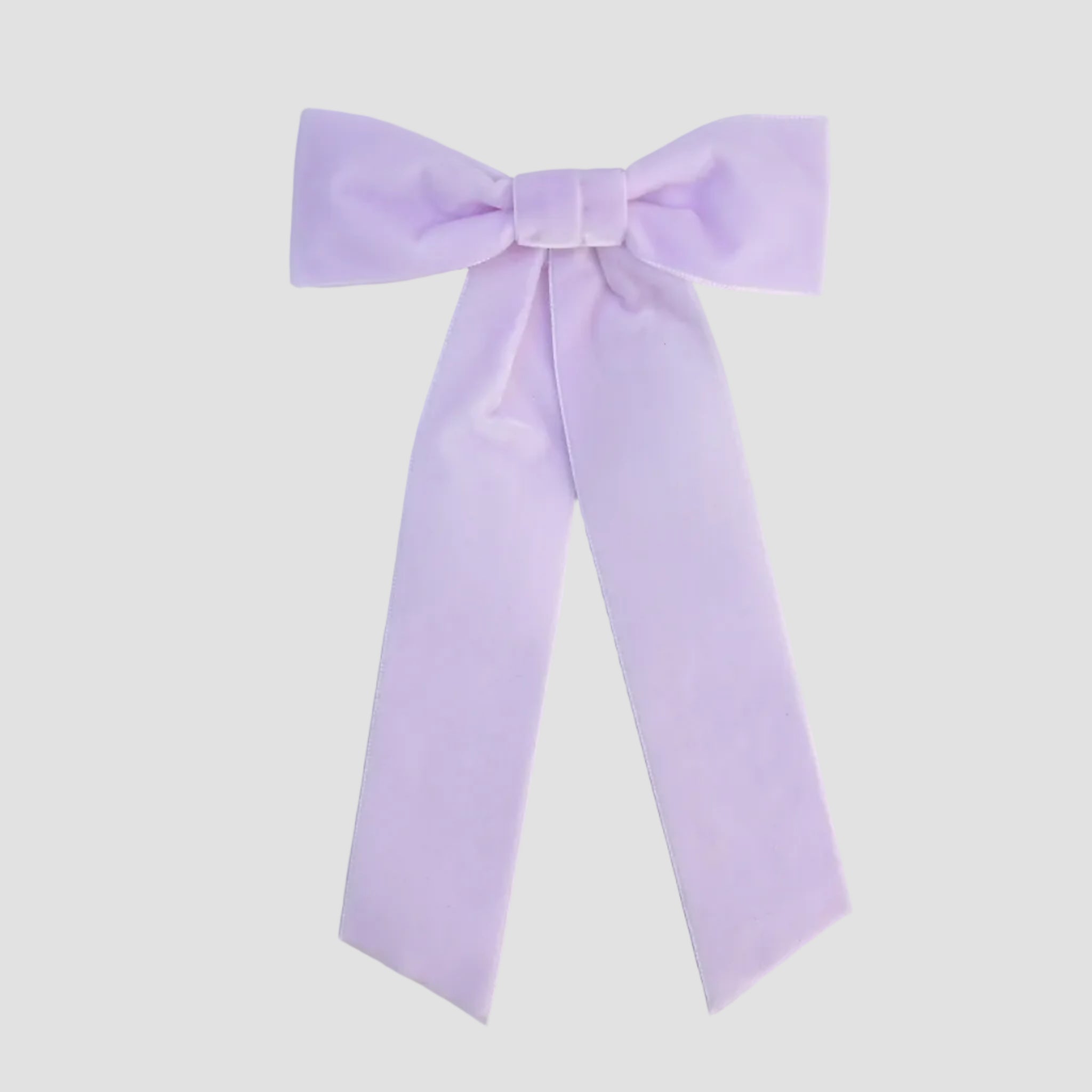 lilac womens velvet hair bow long tail style