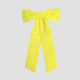 light yellow womens velvet hair bow long tail style