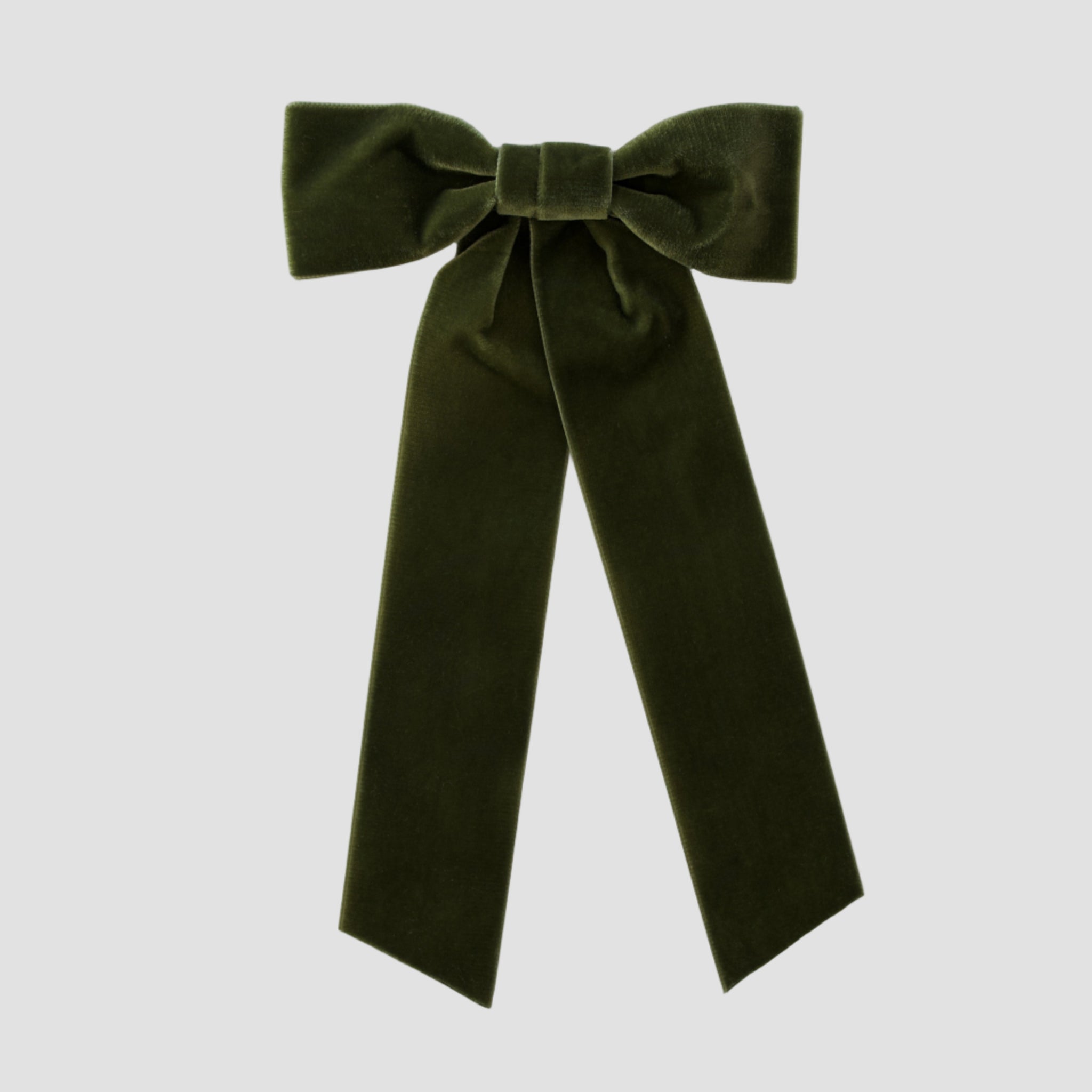 Zoe velvet hair bow in olive green