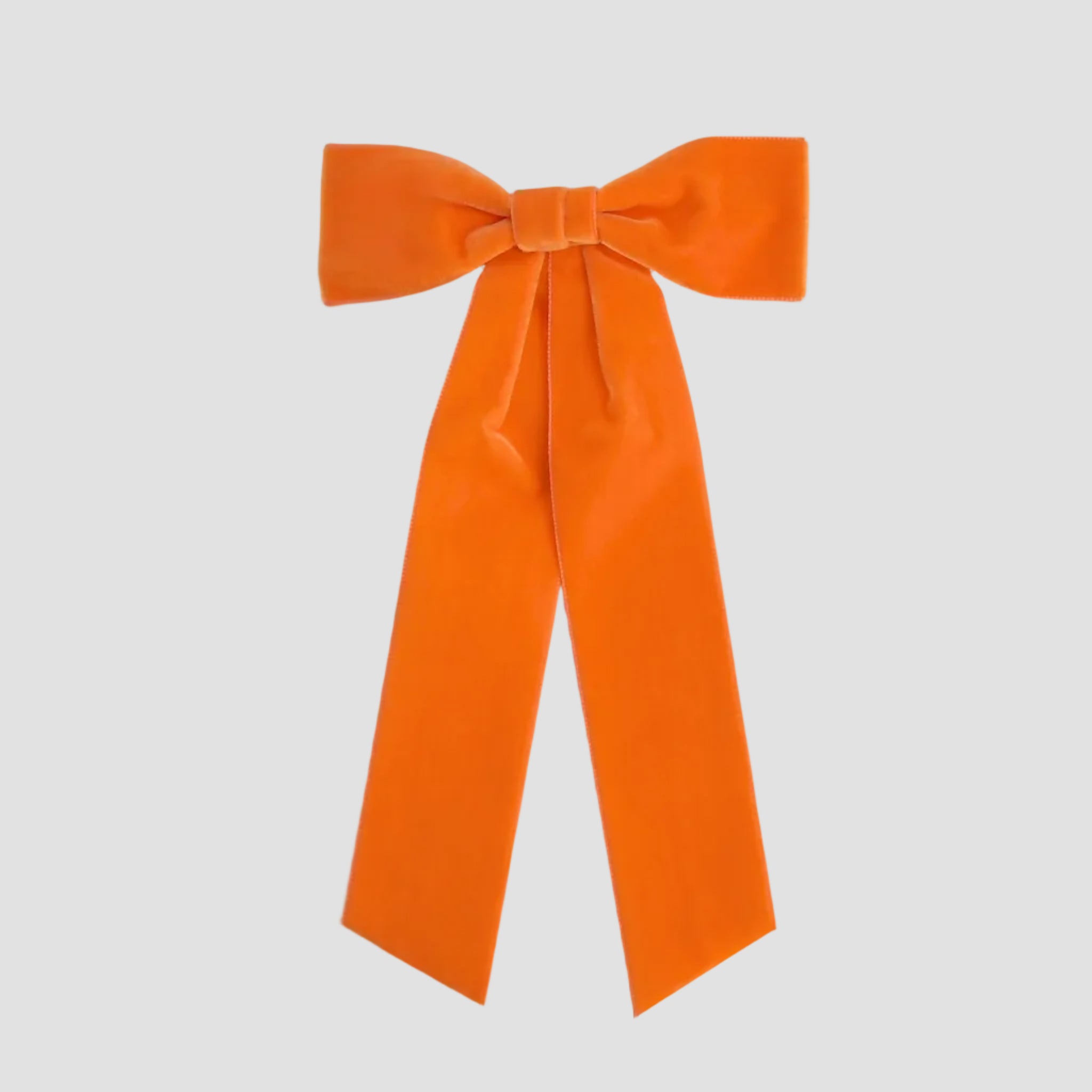 orange womens velvet hair bow long tail style