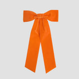 orange womens velvet hair bow long tail style