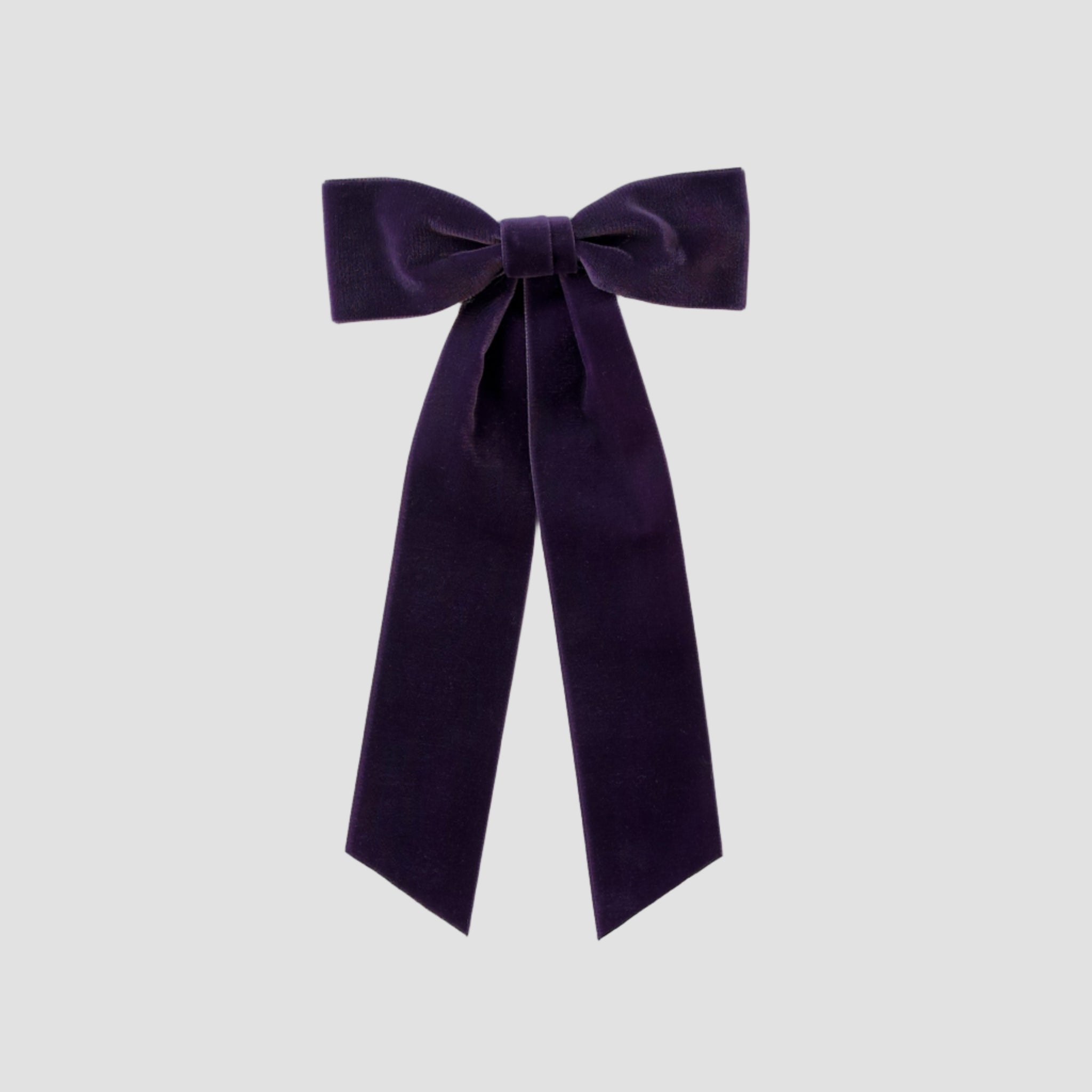 Zoe velvet hair bow in plum purple