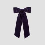 Zoe velvet hair bow in plum purple