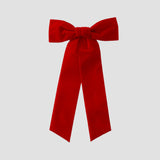 Zoe velvet hair bow in red