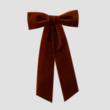 Zoe velvet hair bow in rust 