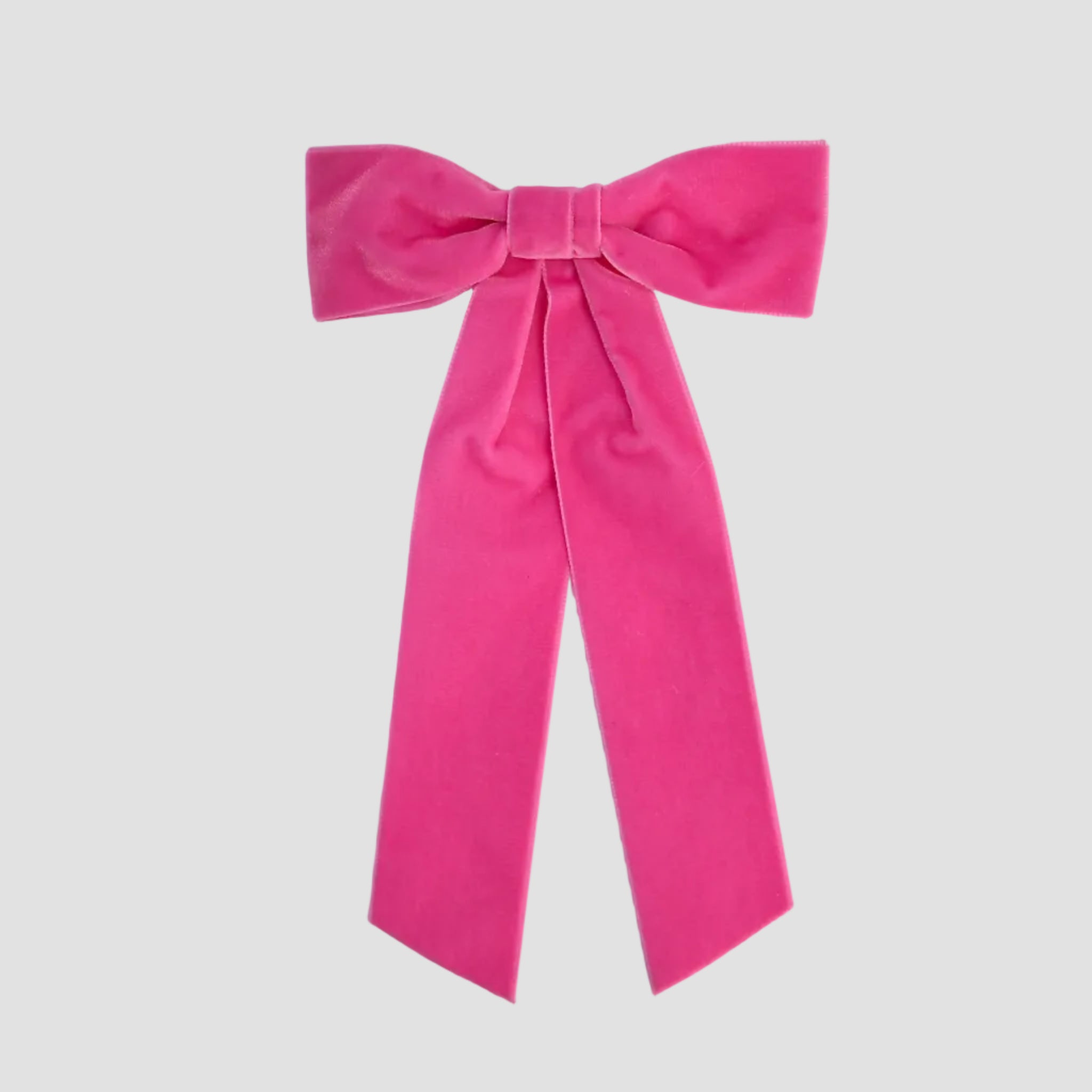 hot pink womens velvet hair bow long tail style