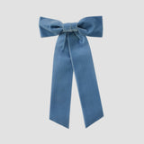 Zoe velvet hair bow in williamsburg blue